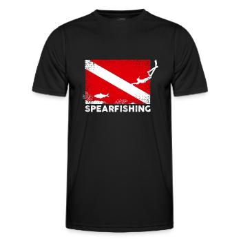 Chasse sous-marine Plongée sous-marine - T-shirt sport Homme - noir - Devant - AI Model Male 178 dark (178cm)