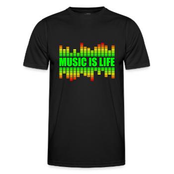 Music Is Life - La musique est la vie - T-shirt sport Homme - noir - Devant - AI Model Male 178 dark (178cm)