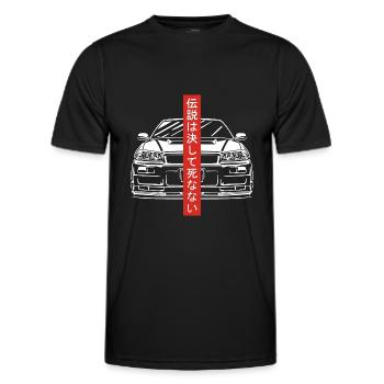 R34 Silhouette Gift JDM Motorsport Japan Car - Men's Functional T-Shirt - black - Front - AI Model Male 178 dark (178cm)