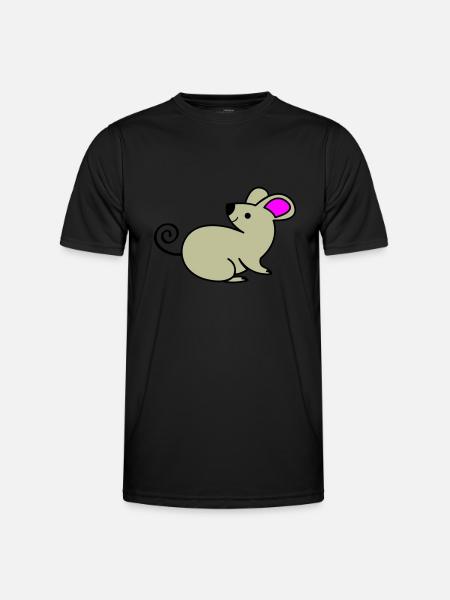 Maus - Männer Funktions-T-Shirt - Schwarz