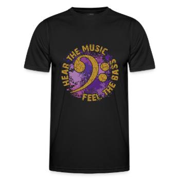 Sentez les basses - clef de basse en détresse - T-shirt sport Homme - noir - Devant - AI Model Male 178 dark (178cm)