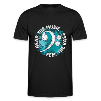 Écoutez la musique - sentez la basse - T-shirt sport Homme - noir - Devant - AI Model Male 178 dark (178cm)