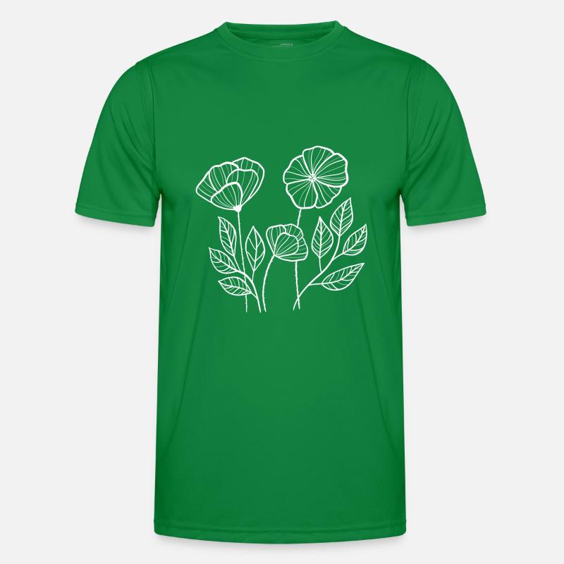 Weiße Mohnblumen Männer Funktions-T-Shirt