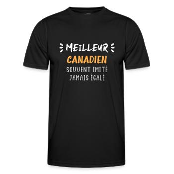 Souvent imité jamais égalé meilleur canadien - T-shirt sport Homme - noir - Devant - AI Model Male 178 dark (178cm)