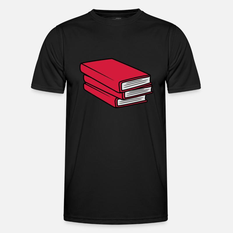 3 Books Stack Design - Men's Functional T-Shirt - black