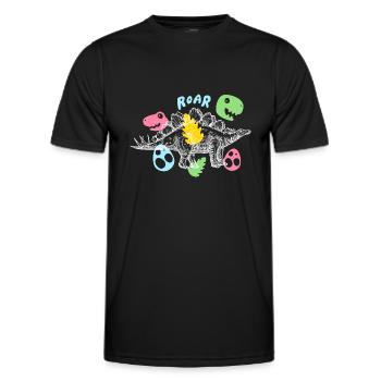 Dinosaure Stegosaurus Préhistorique Préhistorique - T-shirt sport Homme - noir - Devant - AI Model Male 178 dark (178cm)