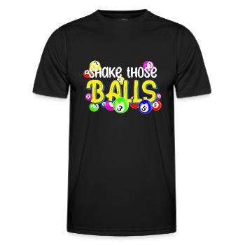 Shake Those Balls | Bingo - Männer Funktions-T-Shirt - Schwarz - Vorne - AI Model Male 178 dark (178cm)