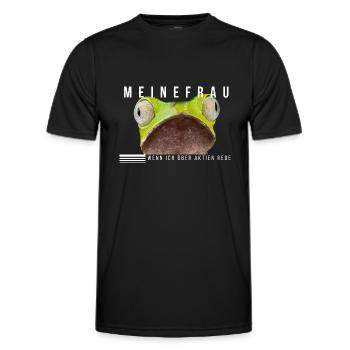 Meine Frau wenn ich über Aktien rede - Männer Funktions-T-Shirt - Schwarz - Vorne - AI Model Male 178 dark (178cm)