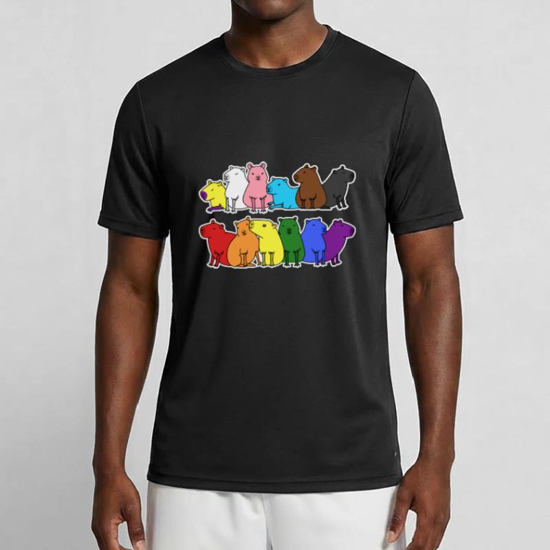 Fierté Progrès Flag Capybara Egalité T-shirt sport Homme