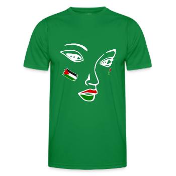 Free palestine women face - Men's Functional T-Shirt - kelly green - Front - AI Model Male 178 dark (178cm)