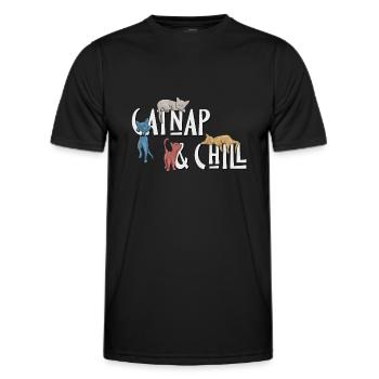 La sieste et la sieste ! Chats mignons détendus et détendus - T-shirt sport Homme - noir - Devant - AI Model Male 178 dark (178cm)