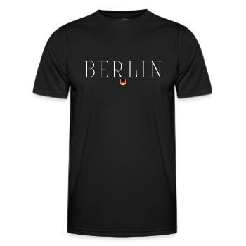 Berlin: Trendy, vibrant, unique - Men's Functional T-Shirt - black - Front - AI Model Male 178 dark (178cm)