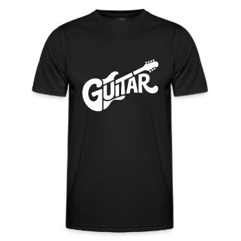 Guitar - Cool Guiratist Music Logo - Men's Functional T-Shirt - black - Front - AI Model Male 178 dark (178cm)