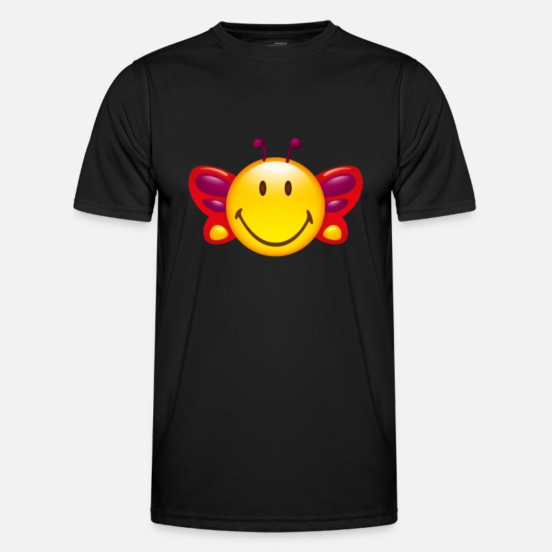 Smiley Butterfly - Funktionsshirt til herrer - sort