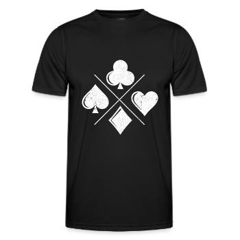 Poker Karten Chips - Texas Holdem Poker - T-shirt sport Homme - noir - Devant - AI Model Male 178 dark (178cm)