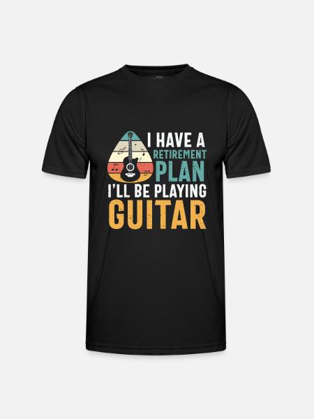 My Retirement Plan Playing Guitar - Men's Functional T-Shirt - black