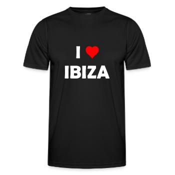J’adore Ibiza - Espagne - Espagne - Îles Baléares - T-shirt sport Homme - noir - Devant - AI Model Male 178 dark (178cm)