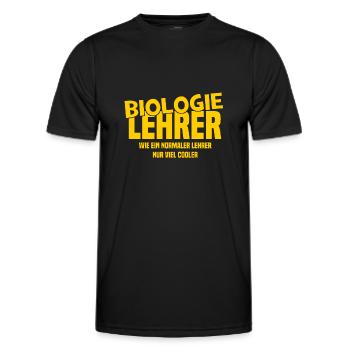 Biologielehrer Wie ein normaler Lehrer nur cooler - Männer Funktions-T-Shirt - Schwarz - Vorne - AI Model Male 178 dark (178cm)