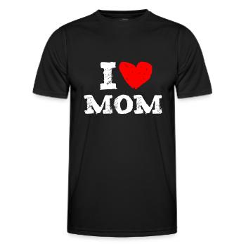 I love mom funny gift for daughter father husband - T-shirt sport Homme - noir - Devant - AI Model Male 178 dark (178cm)