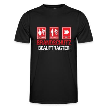 Brandschutz Brandschutzbeauftragter Beruf - Männer Funktions-T-Shirt - Schwarz - Vorne - AI Model Male 178 dark (178cm)