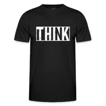 Denke Slogan Statement - Männer Funktions-T-Shirt - Schwarz - Vorne - AI Model Male 178 dark (178cm)