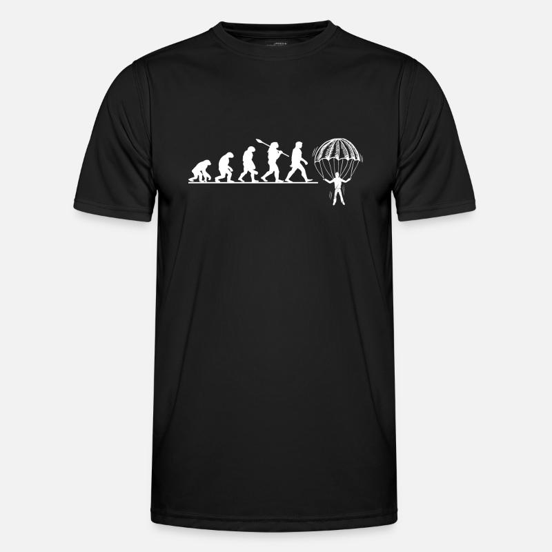 Evolution Fallschirm - Männer Funktions-T-Shirt - Schwarz