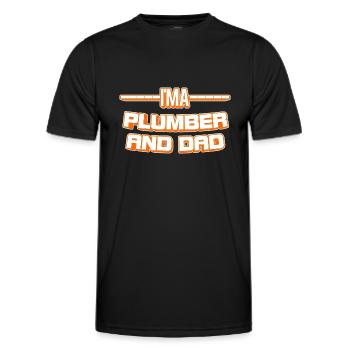 Je suis plombier et papa - T-shirt sport Homme - noir - Devant - AI Model Male 178 dark (178cm)
