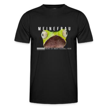 Meine Frau wenn ich über Fußball rede - Männer Funktions-T-Shirt - Schwarz - Vorne - AI Model Male 178 dark (178cm)