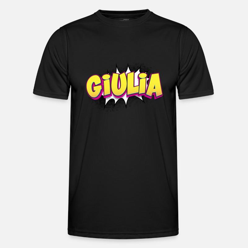 Giulia Benutzerdefinierter Name Comic-Stil Pop-Art, - Männer Funktions-T-Shirt - Schwarz