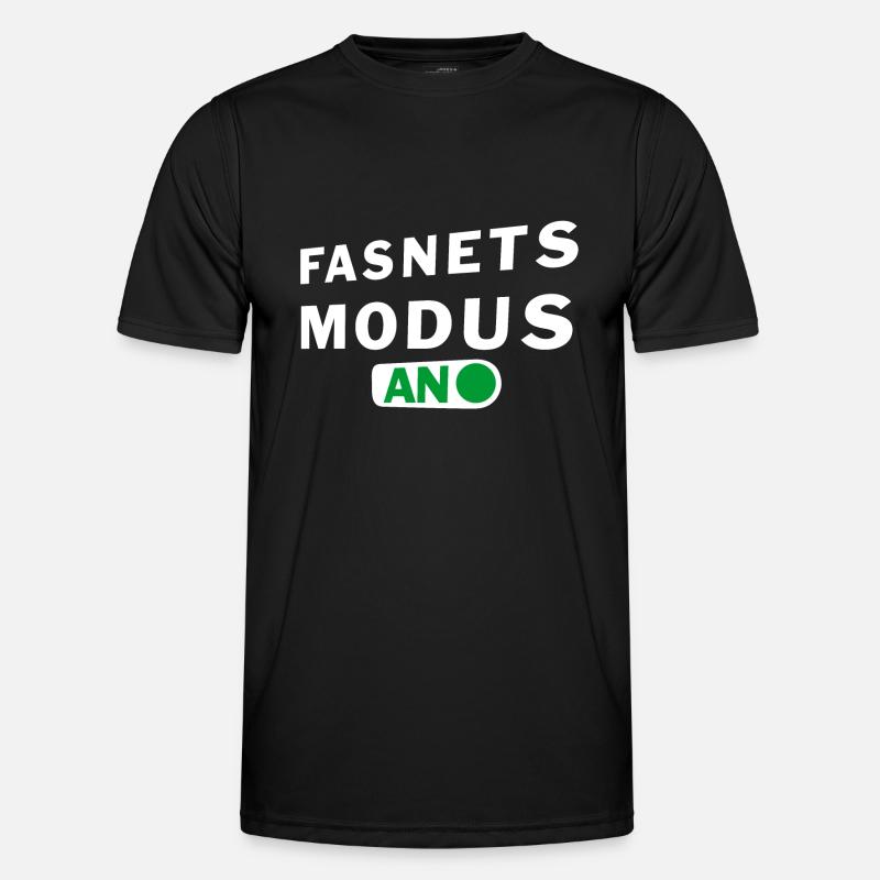 fasnetsmodus weiss - Männer Funktions-T-Shirt - Schwarz