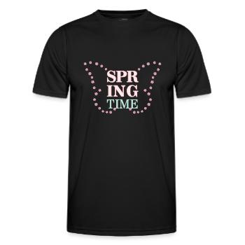 Spring Time - Spring is here! - Men's Functional T-Shirt - black - Front - AI Model Male 178 dark (178cm)