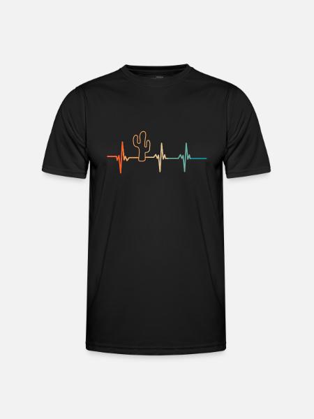 Kaktus-Herzschlag - Männer Funktions-T-Shirt - Schwarz