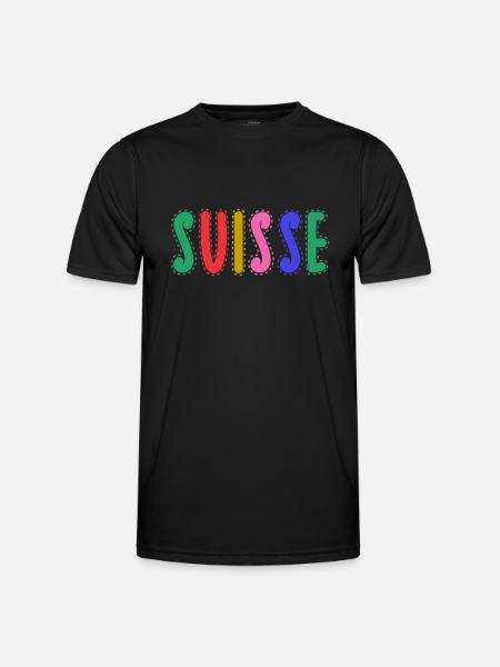 SUISSE. PAYS - T-shirt sport Homme - noir