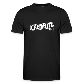 Chemnitz 0371 Vorwahl - Männer Funktions-T-Shirt - Schwarz - Vorne - AI Model Male 178 dark (178cm)