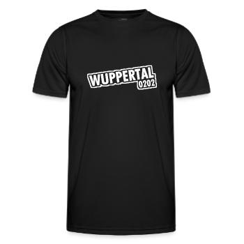Wuppertal 0202 Vorwahl - Männer Funktions-T-Shirt - Schwarz - Vorne - AI Model Male 178 dark (178cm)
