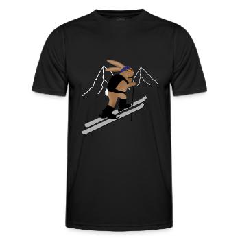 Skitour Hase - Schitourengeher Kaninchen - Männer Funktions-T-Shirt - Schwarz - Vorne - AI Model Male 178 dark (178cm)