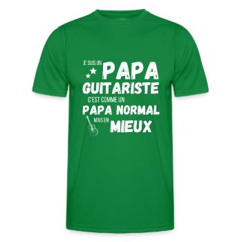 Un papa guitariste c'est comme un papa norma - T-shirt sport Homme - vert - Devant - AI Model Male 178 dark (178cm)