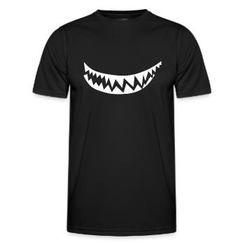 white teeth - Men's Functional T-Shirt - black - Front - AI Model Male 178 dark (178cm)