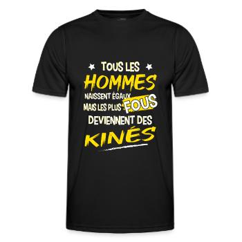 Kiné kinésithérapeute cadeau humour - T-shirt sport Homme - noir - Devant - AI Model Male 178 dark (178cm)