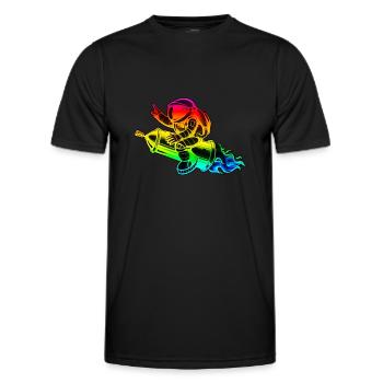 Graffiti astronaute avec fusée de bombe aérosol - T-shirt sport Homme - noir - Devant - AI Model Male 178 dark (178cm)