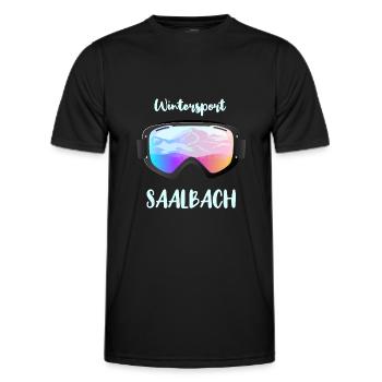 Wintersport Saalbach - Männer Funktions-T-Shirt - Schwarz - Vorne - AI Model Male 178 dark (178cm)