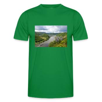 Mosel, Wein, Weinberg, Reil, Panorama - Männer Funktions-T-Shirt - Kelly Green - Vorne - AI Model Male 178 dark (178cm)
