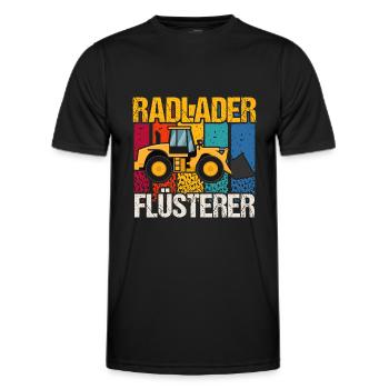 Radlader Flüsterer Retro Radladerfahrer - Männer Funktions-T-Shirt - Schwarz - Vorne - AI Model Male 178 dark (178cm)