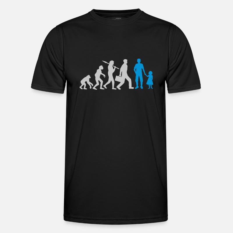 Evolution Papa Tochter Kind - Männer Funktions-T-Shirt - Schwarz