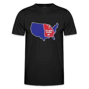 Georgia US Design für patriotische Georgier - Männer Funktions-T-Shirt - Schwarz - Vorne - AI Model Male 178 dark (178cm)