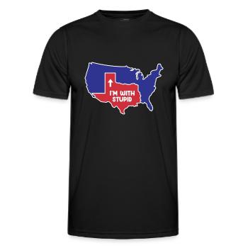 Texas State US Design für patriotische Texaner - Männer Funktions-T-Shirt - Schwarz - Vorne - AI Model Male 178 dark (178cm)