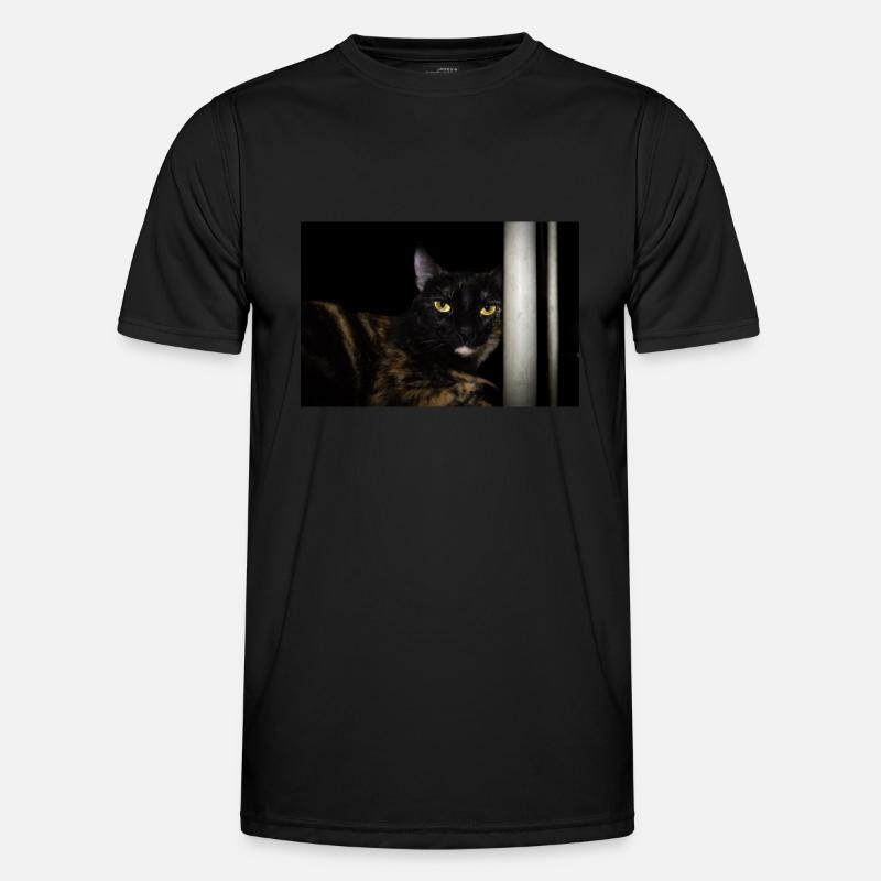 die schwarze Katze Männer Funktions-T-Shirt