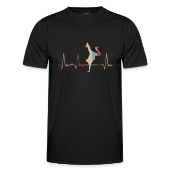Heartbeat Breakdance - T-shirt sport Homme - noir - Devant - AI Model Male 178 dark (178cm)