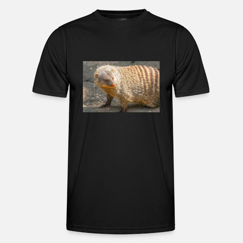 Gebänderte Manguste oder Zebramanguste - Männer Funktions-T-Shirt - Schwarz