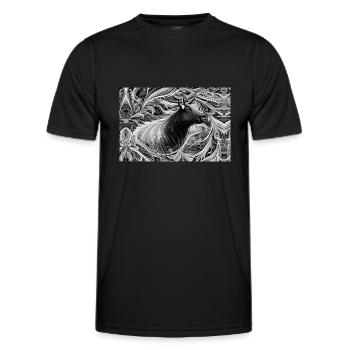 Taureau de Camargue abstrait - T-shirt sport Homme - noir - Devant - AI Model Male 178 dark (178cm)